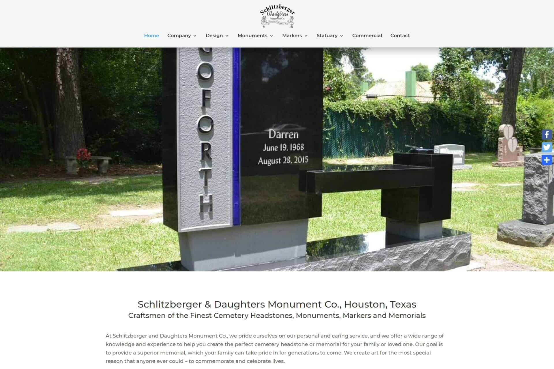 Schlitzberger & Daughters Cemetery Monuments, Markers & Memorials